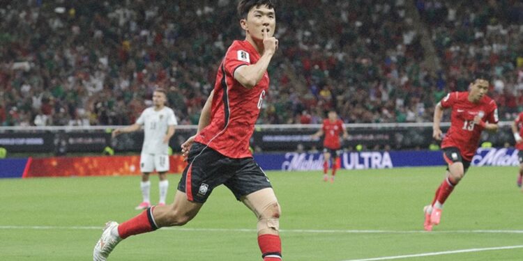 Hyeong-Gyu Oh celebra su gol en el mundial 2026. | Foto: Federación de Corea del Sur de fútbol