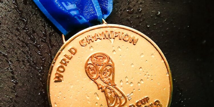 Medalla del campeón del mundial de Rusia 2018. | Foto: FIFA World Cup