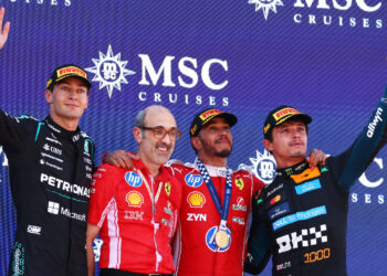 Podio final del GP de Barcelona-Catalunya 2026 / Fuente: Fórmula 1