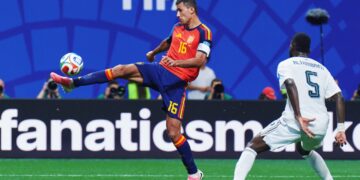 Rodri during Spain's match against Saudi Arabia. | Photo: SeFutbol