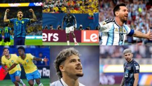 Jugadores de las selecciones sudamericanas en sus respectivos partidos de la Copa Mundial de la FIFA 2026 fecha 1