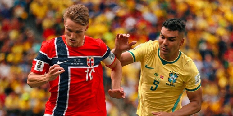 Casemiro y Odegaard en el partido de octavos del mundial. | Foto: Brasil