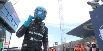 George Russell celebrando su victoria en el Sprint de Zandvoort / Fuente: Fórmula 1