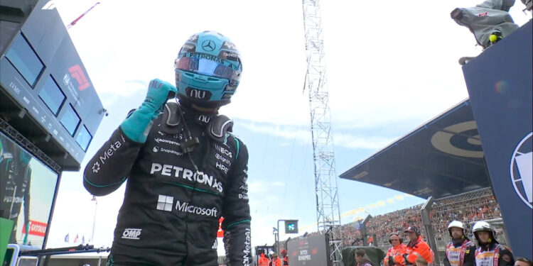 George Russell celebrando su victoria en el Sprint de Zandvoort / Fuente: Fórmula 1