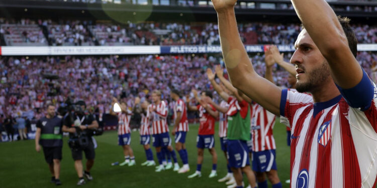 El Atlético de Madrid celebrando la victoria del derbi frente al Real Madrid / Fuente: Atlético de Madrid