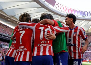 El Atlético de Madrid celebrando un gol frente al Real Madrid / Fuente: Atlético de Madrid