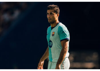 Rodrigo Hernández, durante un partido con el Barcelona- FC Barcelona RRSS