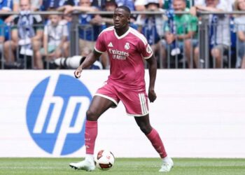 Ibrahima Konaté durante un partido con el Real Madrid.