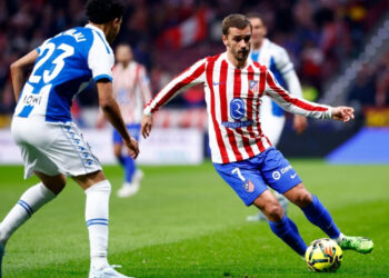 Antoine Griezmann, ex jugador del Atlético de Madrid, frente al Espanyol en Liga / Fuente: Atlético de Madrid
