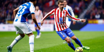 Antoine Griezmann, ex jugador del Atlético de Madrid, frente al Espanyol en Liga / Fuente: Atlético de Madrid
