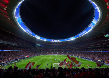 El estadio Metropolitano, del Atlético de Madrid, durante una jornada europea / Fuente: Atlético de Madrid