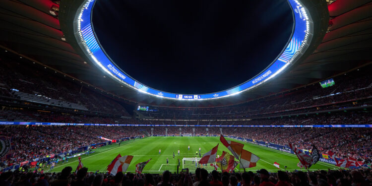El estadio Metropolitano, del Atlético de Madrid, durante una jornada europea / Fuente: Atlético de Madrid