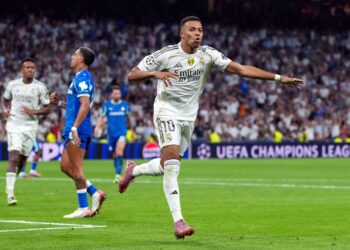 Kylian Mbappé durante el Real Madrid 4-1 RB Leipzig en Champions League